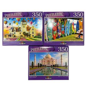 Cra-Z-Art Jigsaw Puzzle Hawaii France Taj Mahal 350 Pieces - Lot of 3 Puzzles